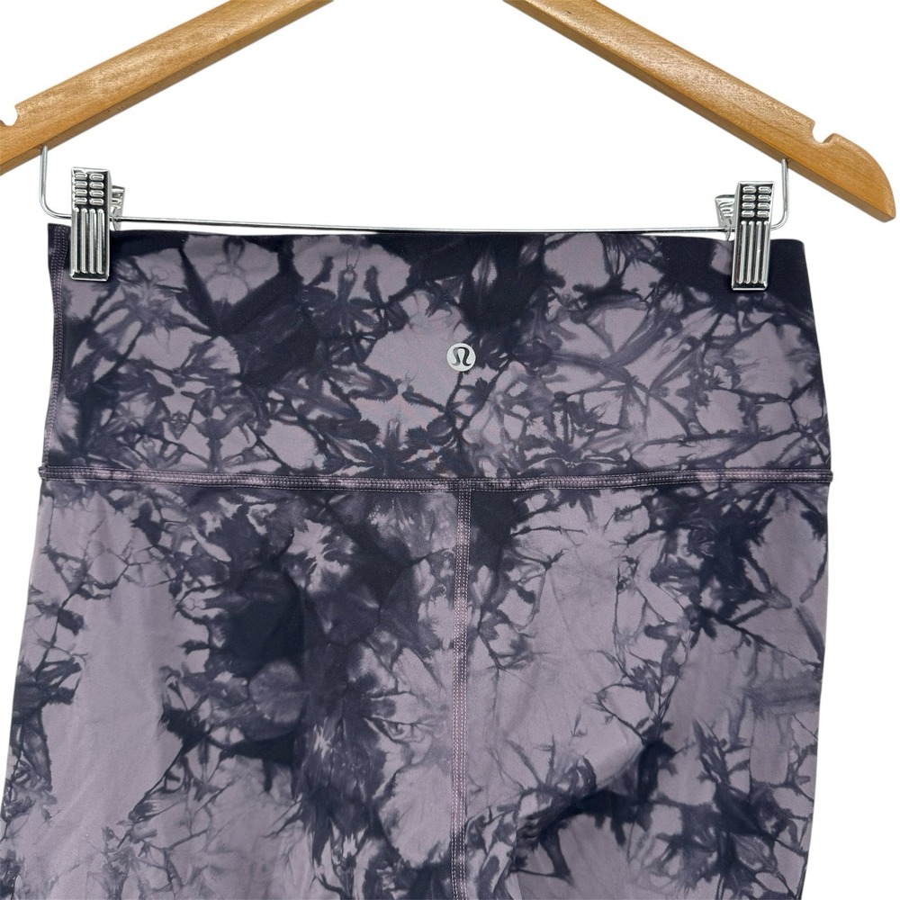 Lululemon High Rise Pant Leggings 28" Size 8 Diamond‎ Dye Black Dark Purple